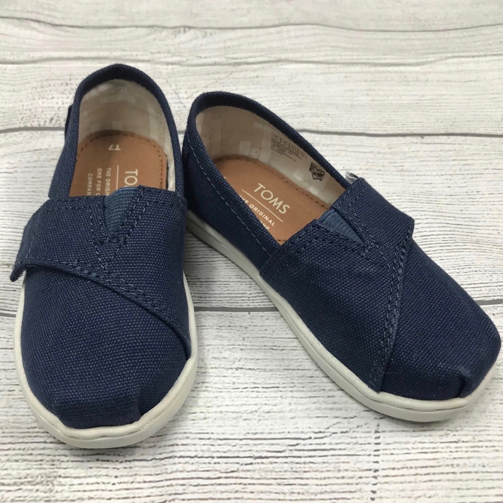 Toms Navy Canvas Shoes Toddler Size 7